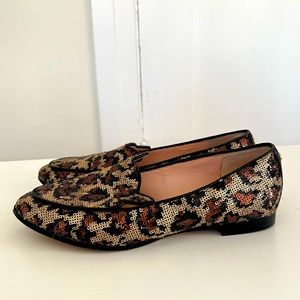 Kate Spade New York Leopard Sequin Cat Loafer Sz 6.5